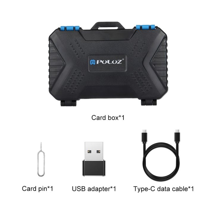 PULUZ%20Type-C%20Card%20Reader+22%20in%201%20Memory%20Card%20Case%20for%201Standard%20SIM%20+%202Micro-SIM%20+%202Nano-SIM%20+%203CF%20+%207SD%20+%206TF+1CARD%20PIN%20Summer%20-%20Image%207