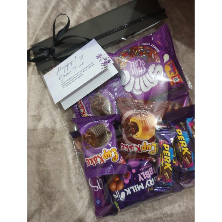 Chocolate Bag Perfect Gift Item for Your loved ones with Customized Card. Chocolate Goodie Gift Bag