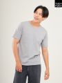 Yuenpuen T-shirt deep gray non-stretch no iron T-shirt floor standing collar plain T-shirts women T-shirt men. 