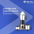 Bajaj GX-3701 750W Mixer Grinder with Nutri-Pro Feature, 3 Jars, Black. 
