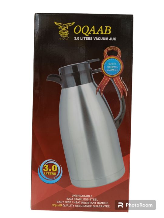 Oqaab Liters Vacuum Jug, Unbreakable, 24 Hours Hot And 24