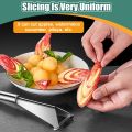 Stainless Steel Fruit Carving Knife Triangle Vegetable Fruit Slicer Push Planer Knife Carrots Peeler Non-slip Carving Blade Tool.