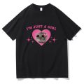 Sad Hamster Meme Im Just A Girl T Shirts Men/Women Clothing Harajuku Aesthetic Tshirt Vintage Unisex Streetwear Cotton Tops. 
