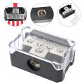 Multi-functional Auto Junction Box for Car Audio Stereo Amplifier 4GA Out Distribution Blocks 4 Way Ground Box. 