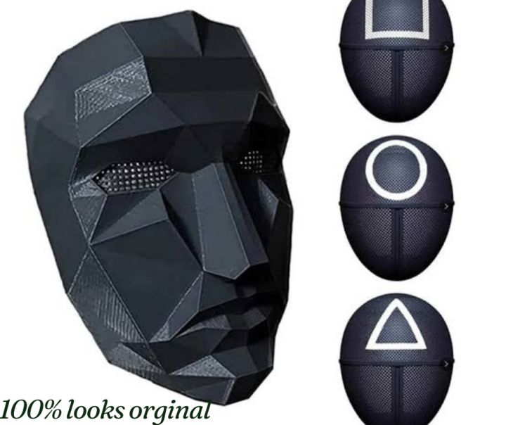 Squid Game Mask  | Squid game costume| Front Man & Guard Masks (Circle, Triangle, Square) - Squid Game Mask - Premium Quality Cosplay Costume - squid game mask