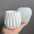 Big Size Geometric Shape Flowerpot Concrete Planter Molds Diamond Pen Holder Cement Vase Candle Jar Silicone Mold DIY Home Decor.