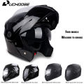 Uchoose DOT Certification Motorcycle Helmet Double Lens Cross Section Safety Helmet Modular Flip Helm Unisex Helmet With Visor. 