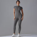 Yoga Set Women's Jumpsuits One-Piece Suit Zipper Short Sleeve Gym Push Up Workout Clothes Fitness Bodysuit Sportswear Tracksuit.