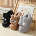 Snow Boots Winter New Women Warm Padded Cotton Shoes Indoor Thick Bottom Plush Rabbit Cotton Boots Leisure Soft Sole Ankle Boots.