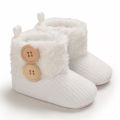White Baby Autumn Winter Boots Baby Girl Boys Winter Warm Shoes Solid Fashion Toddler Fuzzy Balls First Walkers Kid Shoes 0-18M. 