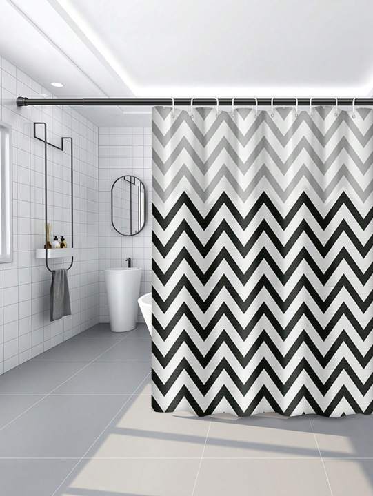 Modern%20Chevron%20Shower%20Curtain%20-%20Black%20&%20White%20Waterproof%20PEVA%20Bathroom%20Decor%E2%80%8B%20-%20Image%203