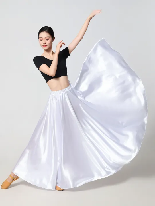 Women's%20Satin%20Long%20Skirt%20with%20Elastic%20Waistband%20for%20Ballroom%20Latin%20Belly%20Dance%20Full%20Circle%20Performance%20Skirt%20-%20Image%204
