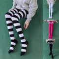 1/2 Pairs Women Over The Knee Socks Cotton Thigh High Socks Black White Blue Colorful Striped Pattern Fashion Casual Daily Wear.