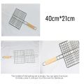 304 Stainless Steel Foldable BBQ Grill Basket Non-stick Wire Mesh for Fish Vegetables Outdoor Camping Party Travel. 