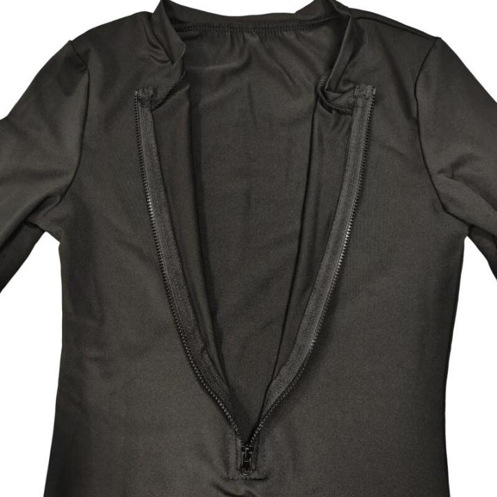 2025%20Summer%20Women%20Solid%20Color%20Long%20Sleeve%20Conservative%20One%20Piece%20Swimsuit%20Chest%20Front%20Zipper%20Black%20Swimwear%20Beach%20Surf%20Outfit%20-%20Image%205