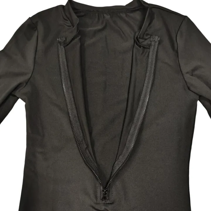 2025%20Summer%20Women%20Solid%20Color%20Long%20Sleeve%20Conservative%20One%20Piece%20Swimsuit%20Chest%20Front%20Zipper%20Black%20Swimwear%20Beach%20Surf%20Outfit%20-%20Image%205
