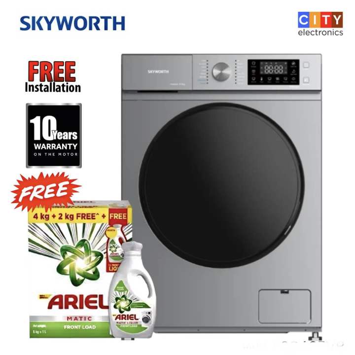 SKYWORTH 8 Kg BLDC Inverter Front Loading Fully Automatic Washing Machine