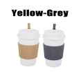 450ML Coffee Cups With Lids Wheat Straw Reusable Portable Coffee Cup Dishwasher Safe Coffee Mug Coffee Tea Travel Cups. 