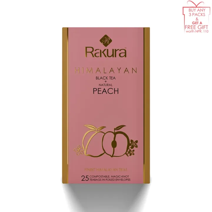 Citrus Rakura Tea Rakura Himalayan Black Tea + Natural Peach 25 Tea Bags | Daraz.com.np