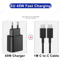 PD 45W Charger Fast Charging Phone Adapter For Samsung Galaxy S24 S23 S22 S25 Ultra A54 A15 A35 A55 5G Charger USB Type C Cable. 