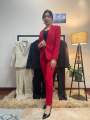 Boss Lady Single Breasted Classic Red Formal Blazer for Women. 