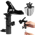 Reflector Clamp Clip Holder Light Stand Attachment 1/4" to 3/8" Screw Mount Swivel Adapter For Photo Studio Reflector&Background. 
