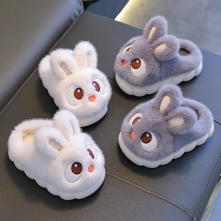 New%20Winter%20Cute%20Big%20eyed%20Rabbit%20Children's%20Waterproof%20Warm%20Non-slip%20Fluffy%20Slippers%20For%20Girls%20Boys%20Kids%20Indoor%20Home%20Cotton%20Shoes%20-%20Image%203