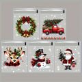 50/100pcs Christmas Wrapping Bags with Snowflake, Santa Claus, Reindeer, and Holly Print Self-Adhesive Packaging Bags.