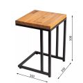Small kitchen stool, ottoman, black metal and wood, no assembly required. 
