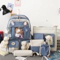 5Pcs Backpack Set for Girls School Bookbag with Laptop Compartment Lunch Box and Pencil Case. 
