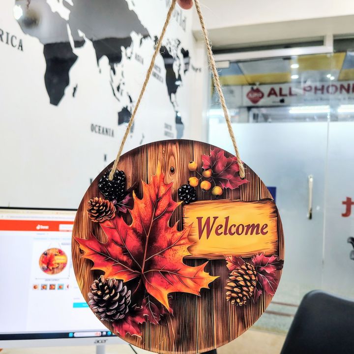 Fall%20Welcome%20Door%20Sign%20-%208%20Inch%20Round%20Autumn%20Wood%20Grain%20Hanging%20Wall%20Decor%20with%20Maple%20Leaves,%20Pinecones%20&%20Berries%20-%20Image%207