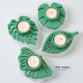Leaves Candlestick Silicone Mold DIY Handmade Leaf Tealight Candle Holder Plaster Concrete Resin Craft Casting Molds Home Decor.