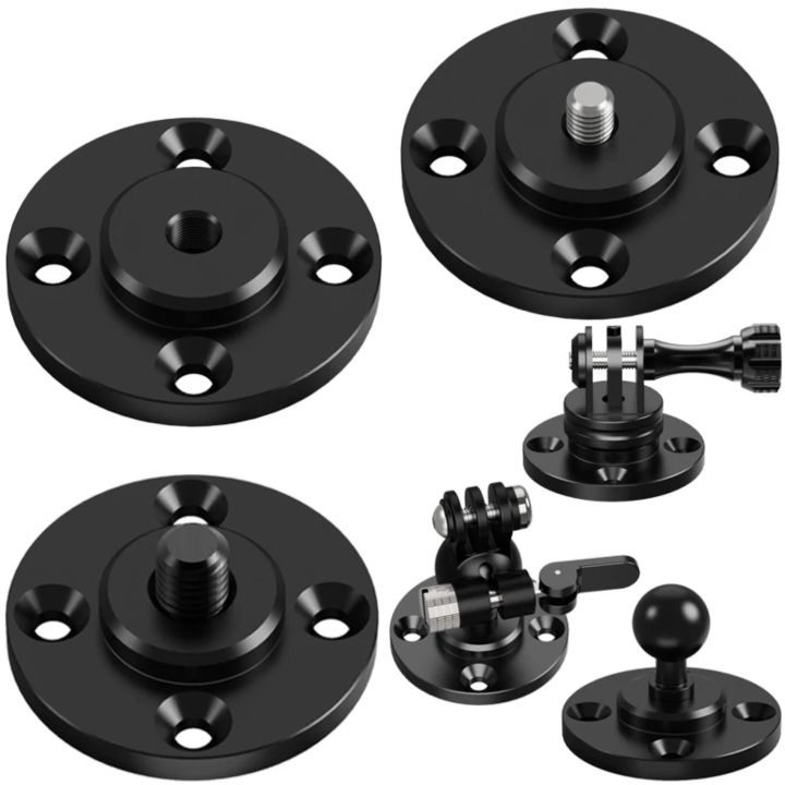 Wall Mount 1/4 3/8 M6 Thread Fixed Plate 17mm Ball Head Adapter for Camping Light Stand Projector Holder Monitor Bracket