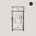Stainless steel double bar clothes rack, 2 bar clothes drying rack with wheels easy to move. 