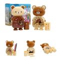 Creative Bear Pen Holder smart Alarm Clock Cartoon design Cute Children′s Clock Student Desktop Clock Bedside Table Clock.