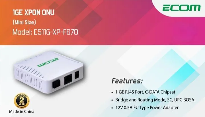 ECOM 1G XPON MINI ONU