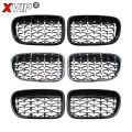 XVIP Chrome Silver Diamonds Front Bumper Hood Grilles For BMW X3 F25 2010-2013 Single And Double Line Style Upper Racing Grills. 