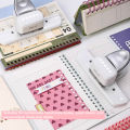 1PC 5-hole Square Binder Punch, Loose-leaf Book DIY Binding Supplies, Manual Labor-saving Hole Punch (Silver)..