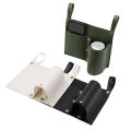 Camping Chair Pocket, Beach Chair Pouch with 2 Leather Pockets, Wheelchair Side Bag for Bedside/Outdoor/Beach/Camping.