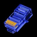 50PCS RJ45 Cat6 Pass Through Connectors, Assorted Colors EZ to Crimp Modular Plug for Solid Or Stranded UTP Network Cable. 