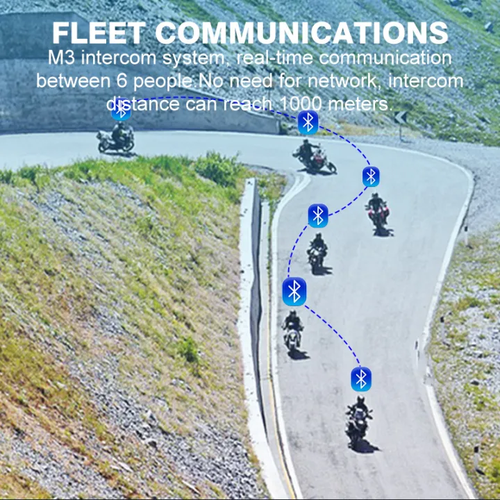 MAXTO%20M3%20Motorcycle%20Helmet%20%20Bluetooth%20Headset%20Intercom%201000m%20WiFi%201080P%20Lens%20Video%20Recorder%20Waterproof%206%20Riders%20-%20Image%205