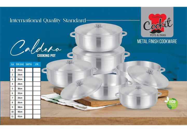 12 PCS CALDERO SET - 20,24,26,30,32,36 CM Modern Style  Best Selling Model  Prepares Healthy Meals  High performance, Heavy duty pans  Appropriate for electric and gas