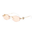 Cycling 1/3pcs Fashion Y2K Small Frame Polygon Metal Sunglasses Women Luxury Brand Rhinestone Sun Glasses Rimless Punk Eyewear.