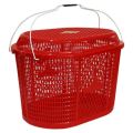 Baagmati Red Plastic Picnic Basket | Twin Handle Red Plastic Durable Material Venitilated Multipurpose Square Basket. 