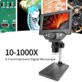 5.5" LCD Digital Microscope 1000X 1080P Coin Microscope Magnifier with Stand Soldering Microscope for Electronics Repair. 