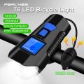 Waterproof FY-317 Bicycle Light USB Rechargeable Bike Front Light Flashlight with Computer LCD Speedometer Cycling Lantern with Horn. 