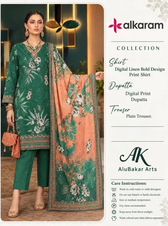 Women's%203%20Piece%20Digital%20Printed%20Linen%20Suit%20With%20Same%20Printed%20Linen%20Dupatta%20and%20Dyed%20Trouser%20-%20Image%205