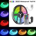 5M 300 LED IP65 Waterproof Strip Light String 12V 2835 RGB IR Controller Adaptor. 