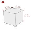 Elastic Jacquard Ottoman Cover Solid Color Stool Covers Square Footrest Covers All-inclusive  Anti Slip Footstool Slipcovers. 