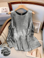 plus Size Elegant Sleeveless Top Luxury Metal Series Fashionable Casual Wear for Women. 